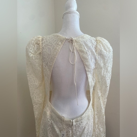 For Love and Lemons Cleo Mini Lace Dress in Ivory Size XL NWT - Picture 4 of 14